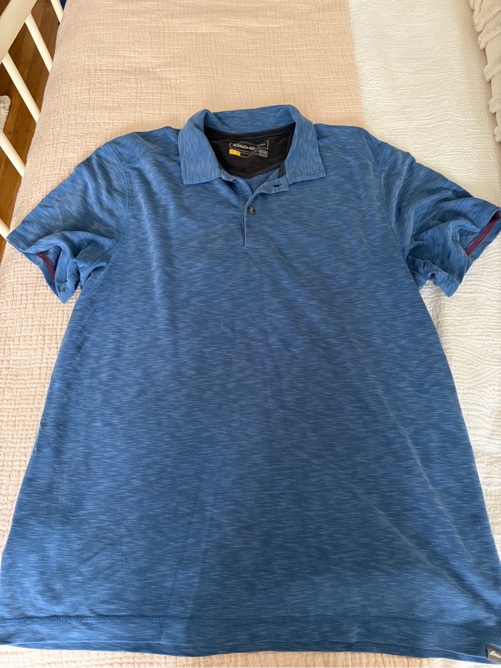 Eddie Bauer Blue Heather Short Sleeve Polo